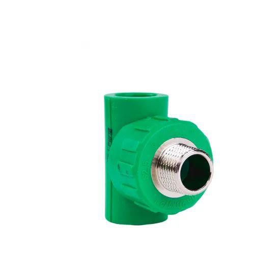 China-Factory-Custom-Green-PPR-Plastic-Brass-PPR-Pipe-Fitting-Tee