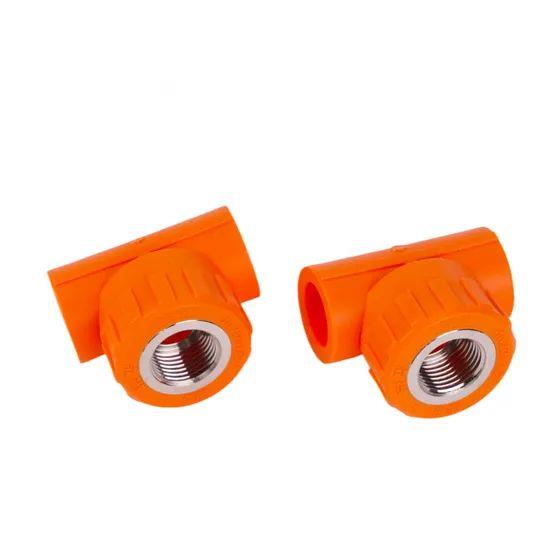 Wholesale-20mm-110mm-Orange-PPR-Brass-Internal-Thread-Tee-Pipe-Fittings