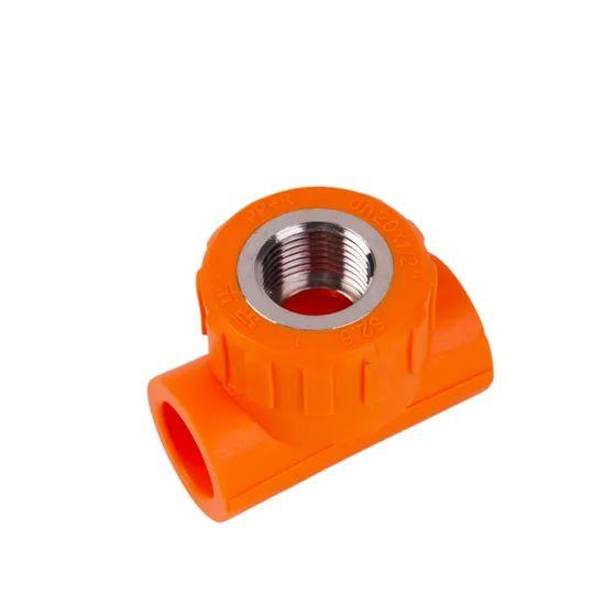 Orange-20mm-110mm-Water-Pipe-Plastic-PPR-Brass-Internal-Thread-Tee-Pipe-Fittings